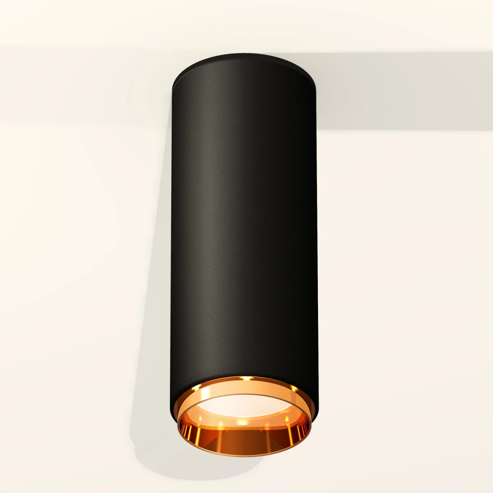 Комплект накладного светильника XS6343005 SBK/PYG черный песок/золото желтое полированное MR16 GU5.3 (C6343, N6124) - Viokon.com