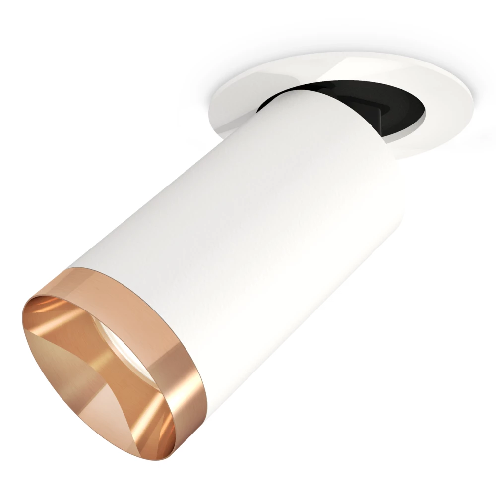 Комплект встраиваемого поворотного светильника XM6322205 SWH/PPG белый песок/золото розовое полированное MR16 GU5.3 (A2241, C6322, N6135) - Viokon.com