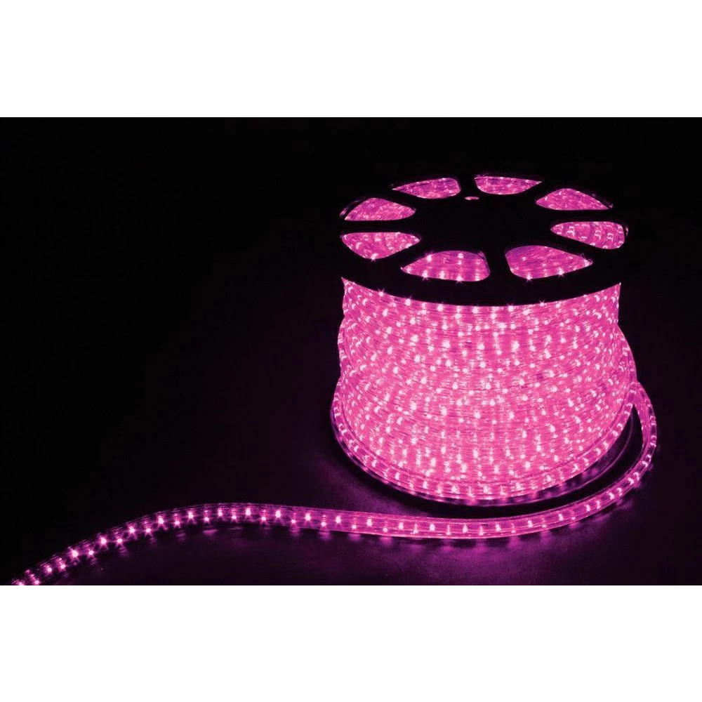 Дюралайт (световая нить) со светодиодами, 2W 100м 230V 36LED/м 13мм, розовый, LED-R2W (26335) - Viokon.com