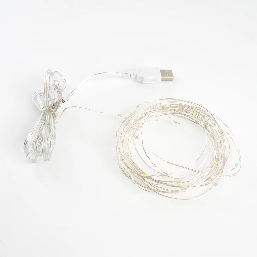 Гирлянда линейная Feron CL576 Роса, статичная, 10м USB мультиколор , прозрачный шнур (48188) - Viokon.com