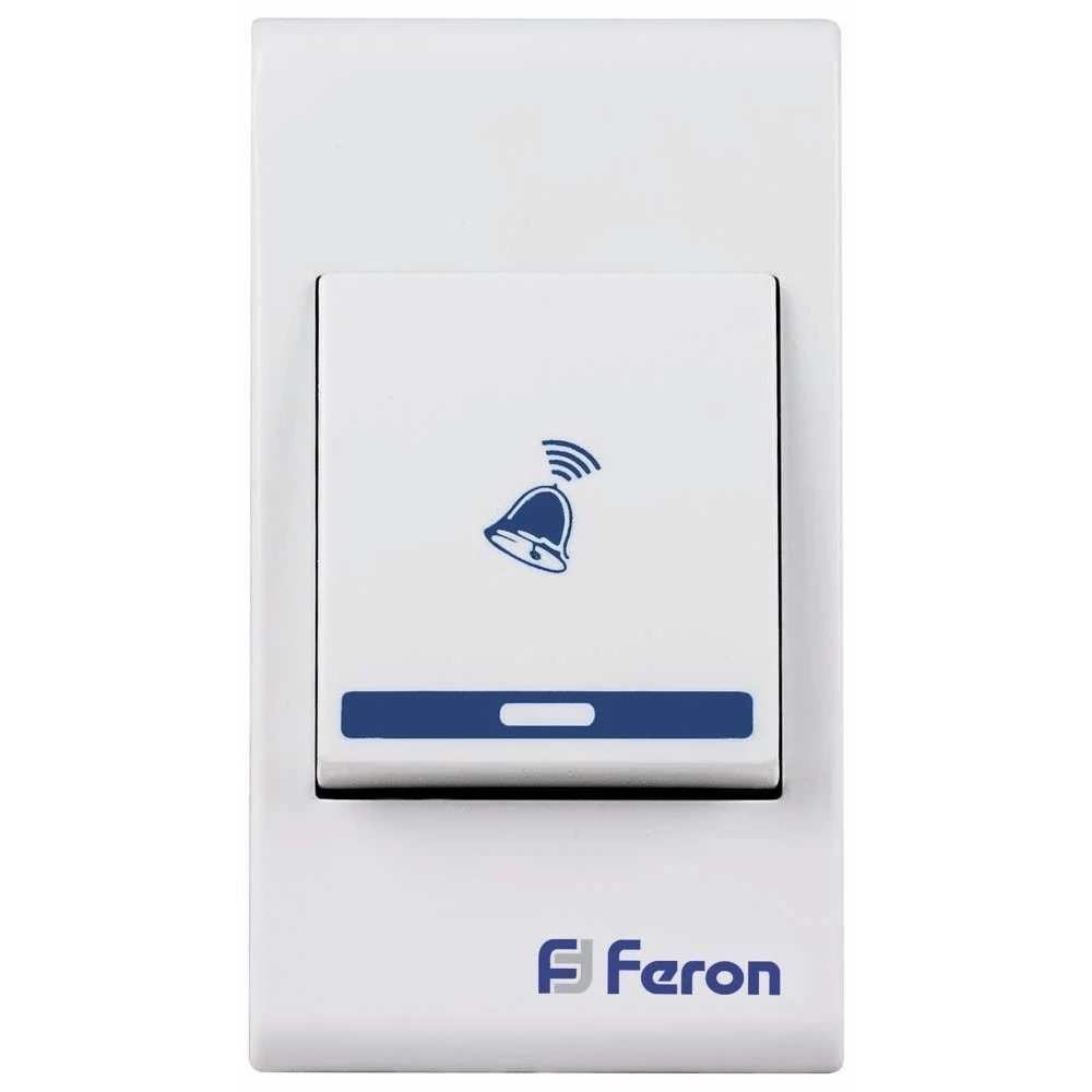 Звонок дверной беспроводной Feron E-371 Электрический 32 мелодии белый синий с питанием от батареек (23684) - Viokon.com