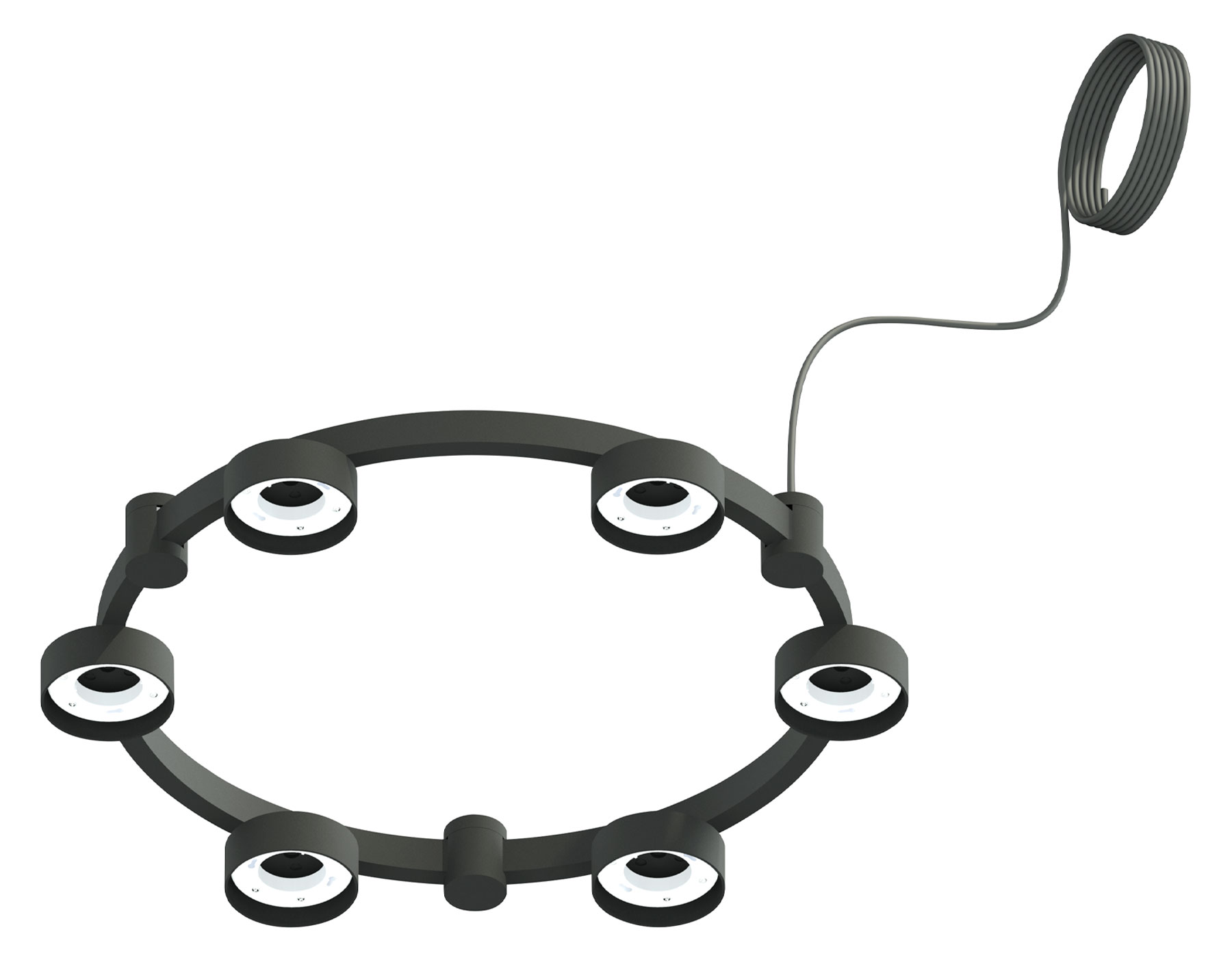 Корпус светильника Techno Ring подвесной для насадок D85 C9232/6 SBK черный песок D550*70.5mm GX53/6 - Viokon.com
