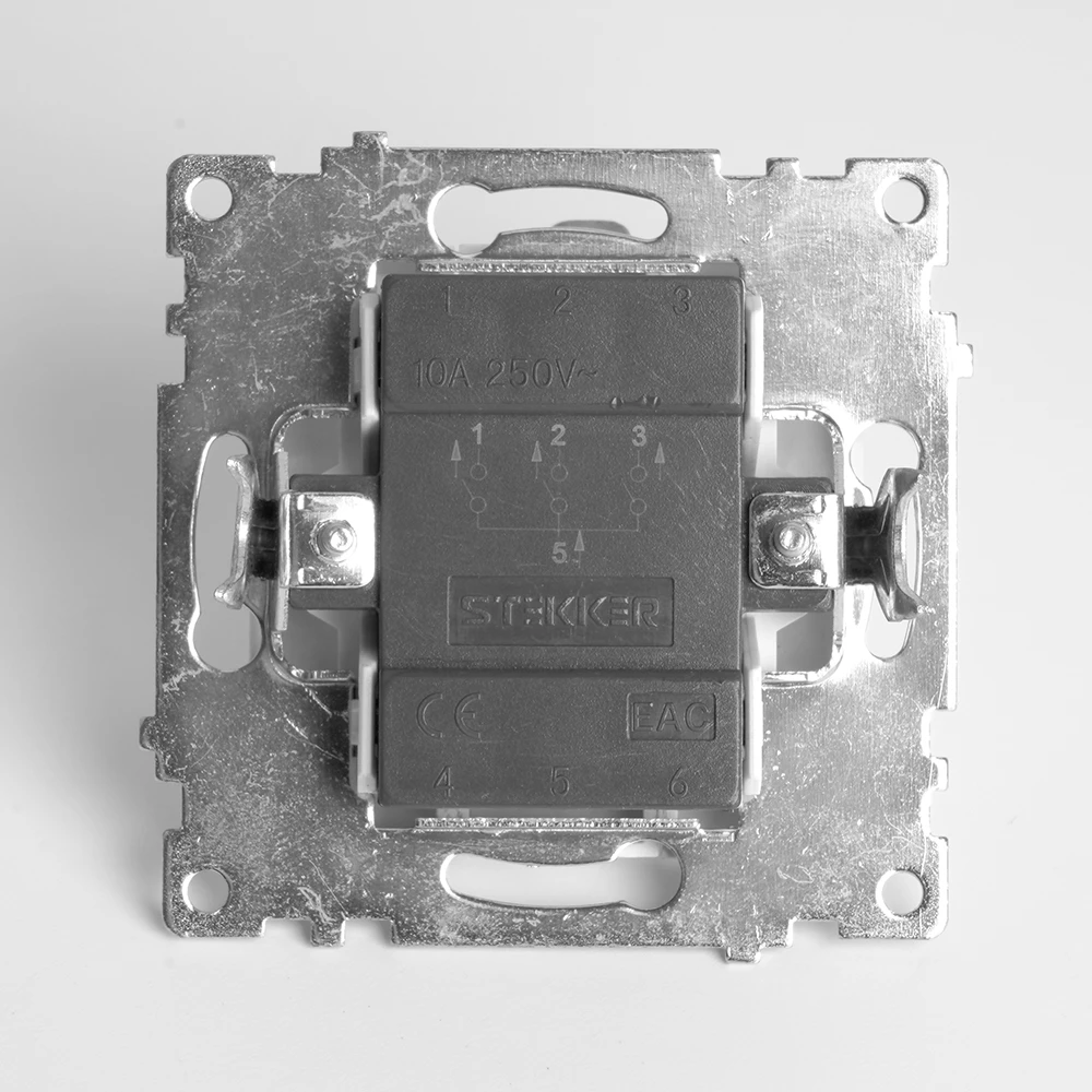 Выключатель 3-клавишный (механизм), STEKKER GLS10-7108-01, 250V, 10А, серия Катрин, белый (49171) - Viokon.com
