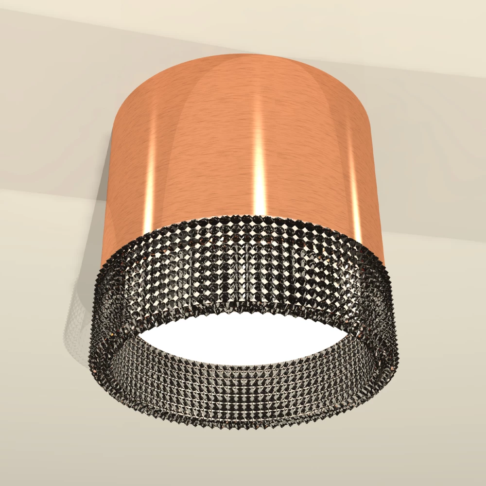 Комплект накладного светильника с композитным хрусталем XS8122021 PPG/BK золото розовое полированное/тонированный GX53 (C8122, N8484) - Viokon.com
