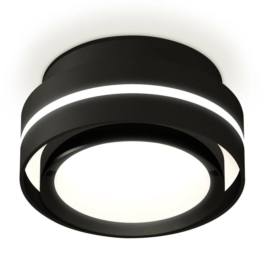Комплект накладного светильника XS8414001 SBK/PBK черный песок/черный полированный GX53 (C8414, N8113) - Viokon.com