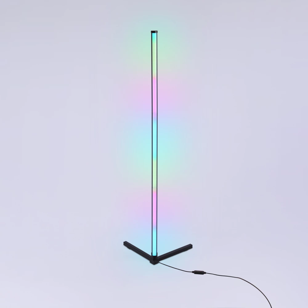 Светильник светодиодный напольный RGB с пультом FL8022 BK черный LED 15W RGB D32*1250 (ПДУ РАДИО 2.4G) - Viokon.com
