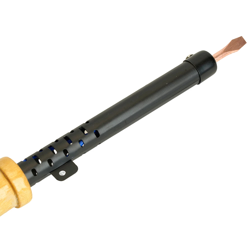 Паяльник с деревянной ручкой 30W, нихромовый нагреватель, долговечное жало, 230В STEKKER PLE110-30 (49983) - Viokon.com