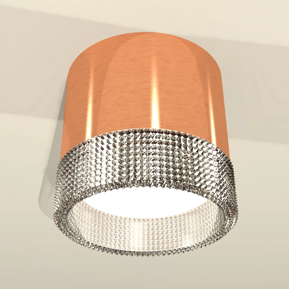 Комплект накладного светильника с композитным хрусталем XS8122020 PPG/CL золото розовое полированное/прозрачный GX53 (C8122, N8480) - Viokon.com
