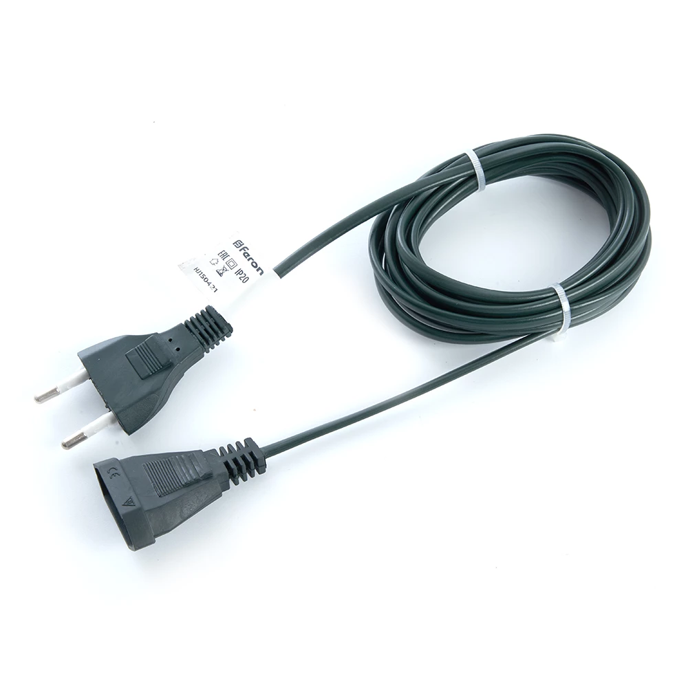 Сетевой шнур для гирлянд 3м, 2*0,5мм2, IP20, темно-зеленый, DM303 (41660) - Viokon.com