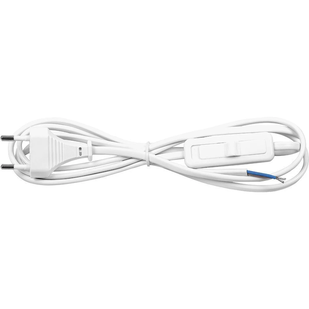 Сетевой шнур с выключателем, 230V 1,9м белый, KF-HK-1 (23048) - Viokon.com