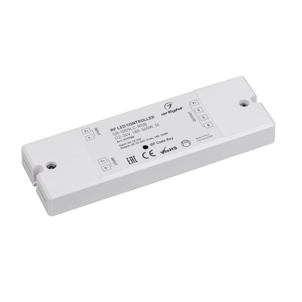 Контроллер SR-1009LC-RGB (12-24V, 180-360W, S) (Arlight, IP20 Пластик, 3 года) 019788 - Viokon.com