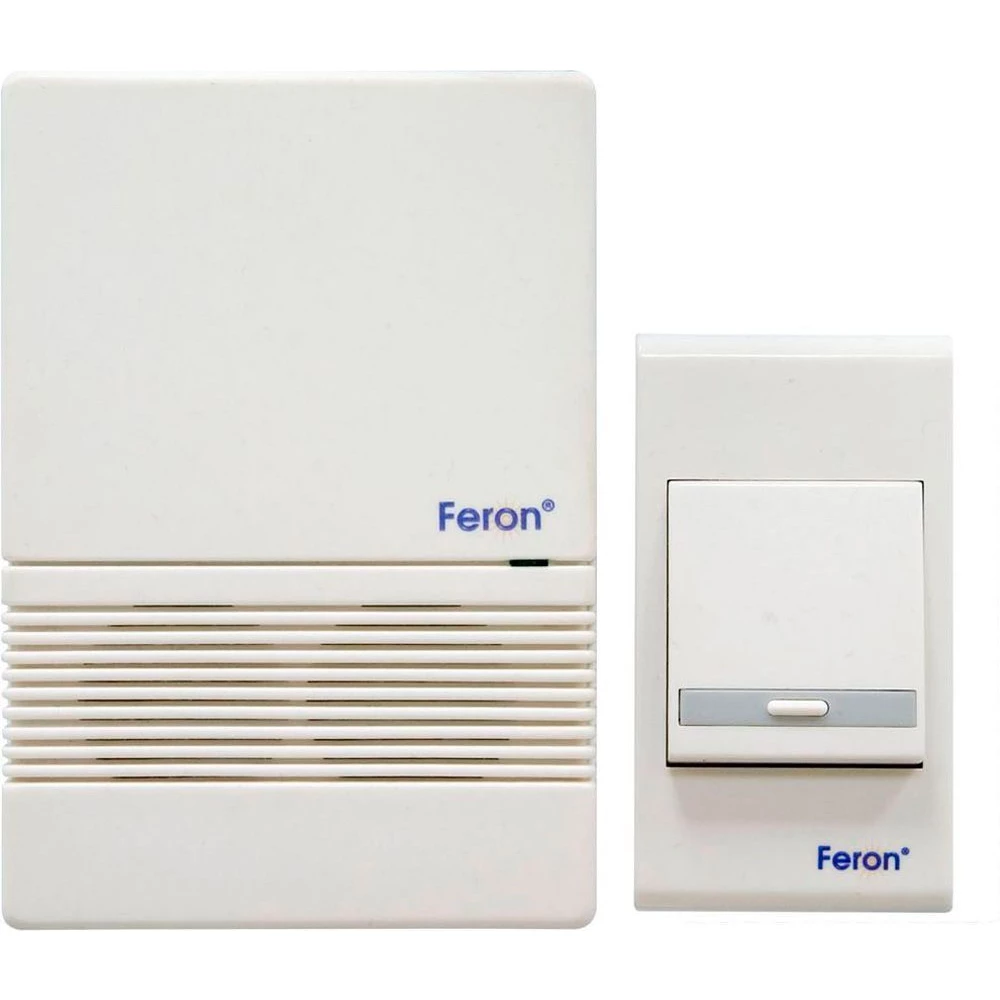 Звонок дверной беспроводной Feron T-168 Электрический 1 мелодия белый с питанием от батареек (23610) - Viokon.com
