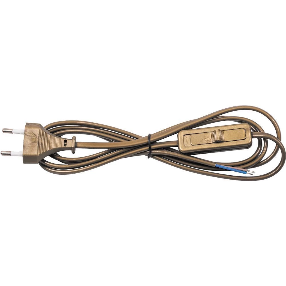 Сетевой шнур с выключателем, 230V 1,9м золото, KF-HK-1 (23051) - Viokon.com