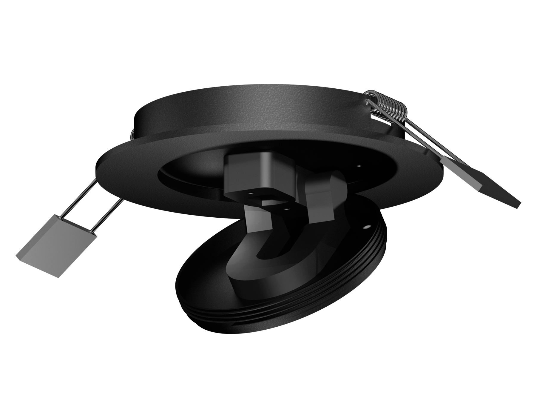 Крепеж встраиваемый скрытый поворотный для корпуса светильника с диаметром отверстия D60 A2242 SBK черный песок D90*H40mm Out14 (для корпуса D60mm) - Viokon.com