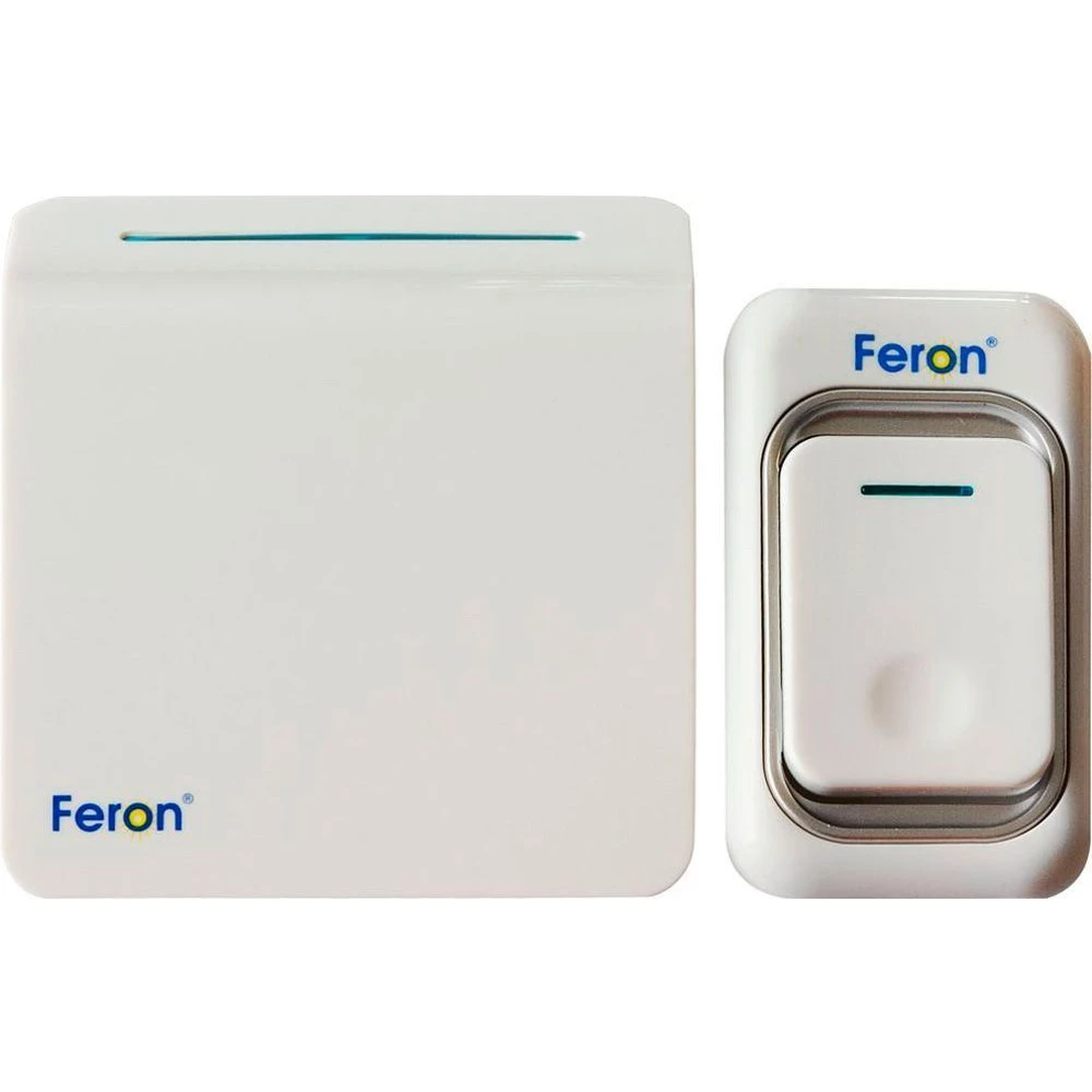 Звонок дверной беспроводной Feron Q-290 Электрический 48 мелодий белый с питанием от батареек (23682) - Viokon.com