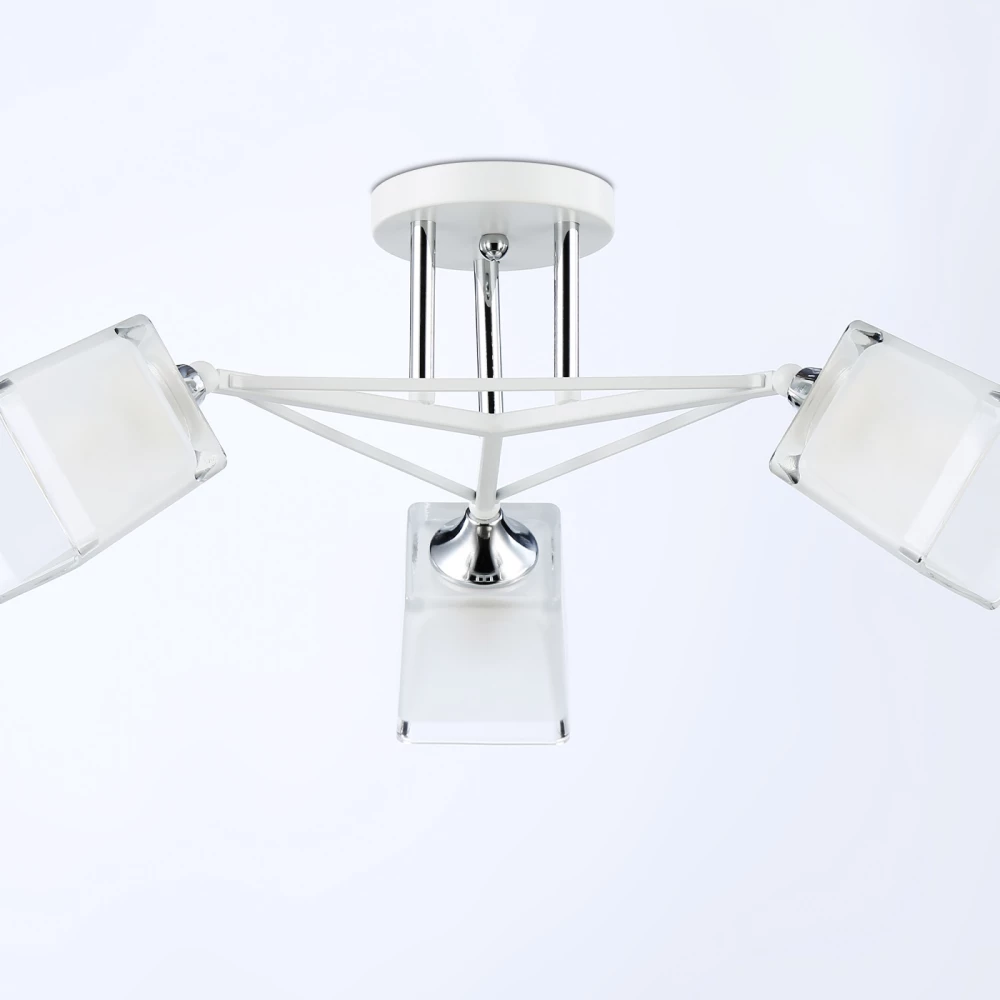 Подвесной светильник TR303071/3 WH/CH/FR белый/хром/белый матовый E27/3 max 40W D560*250 - Viokon.com