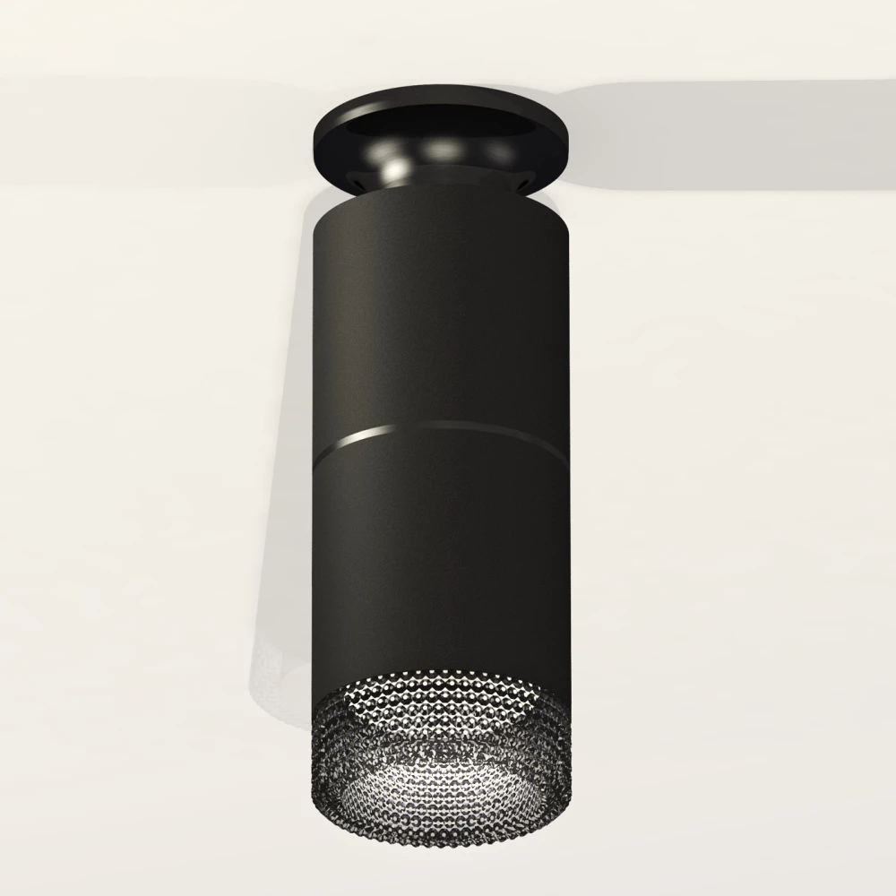 Комплект накладного светильника с композитным хрусталем XS6302202 SBK/PBK/BK черный песок/черный полированный/тонированный MR16 GU5.3 - Viokon.com